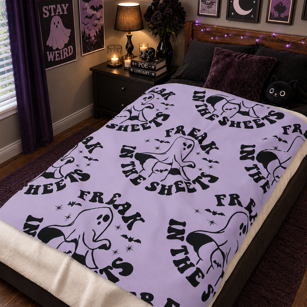 Freak in the Sheets Halloween Cozy Throw Blanket – 50” × 60”